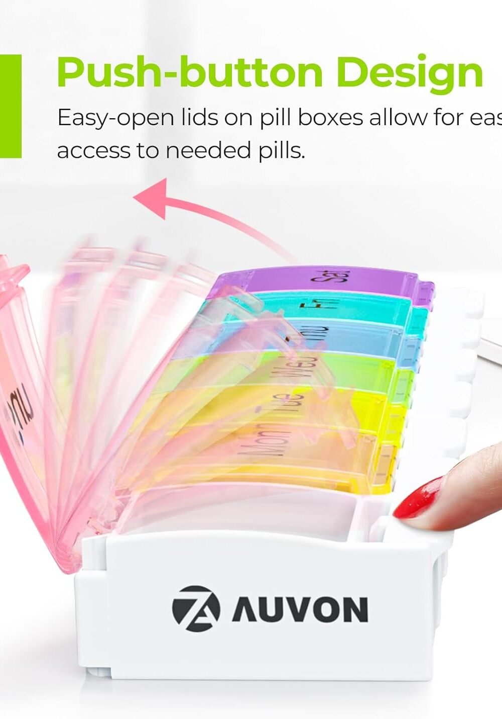 Uvon Weekly Pill Organizer - Rthritis Friendly Bp Free - Image 2