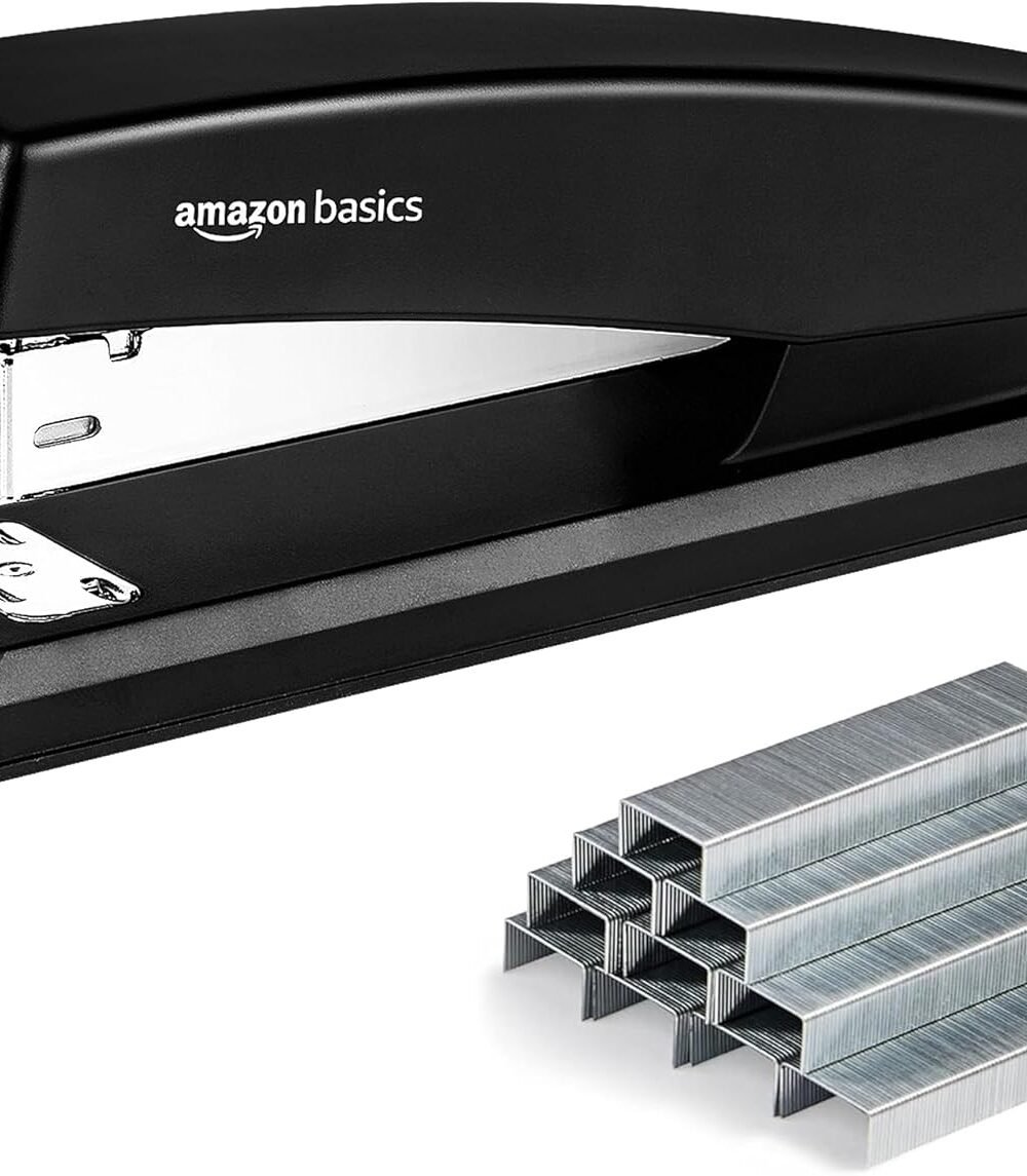 Mazon Basics Black Office Stapler With Staples - Image 2