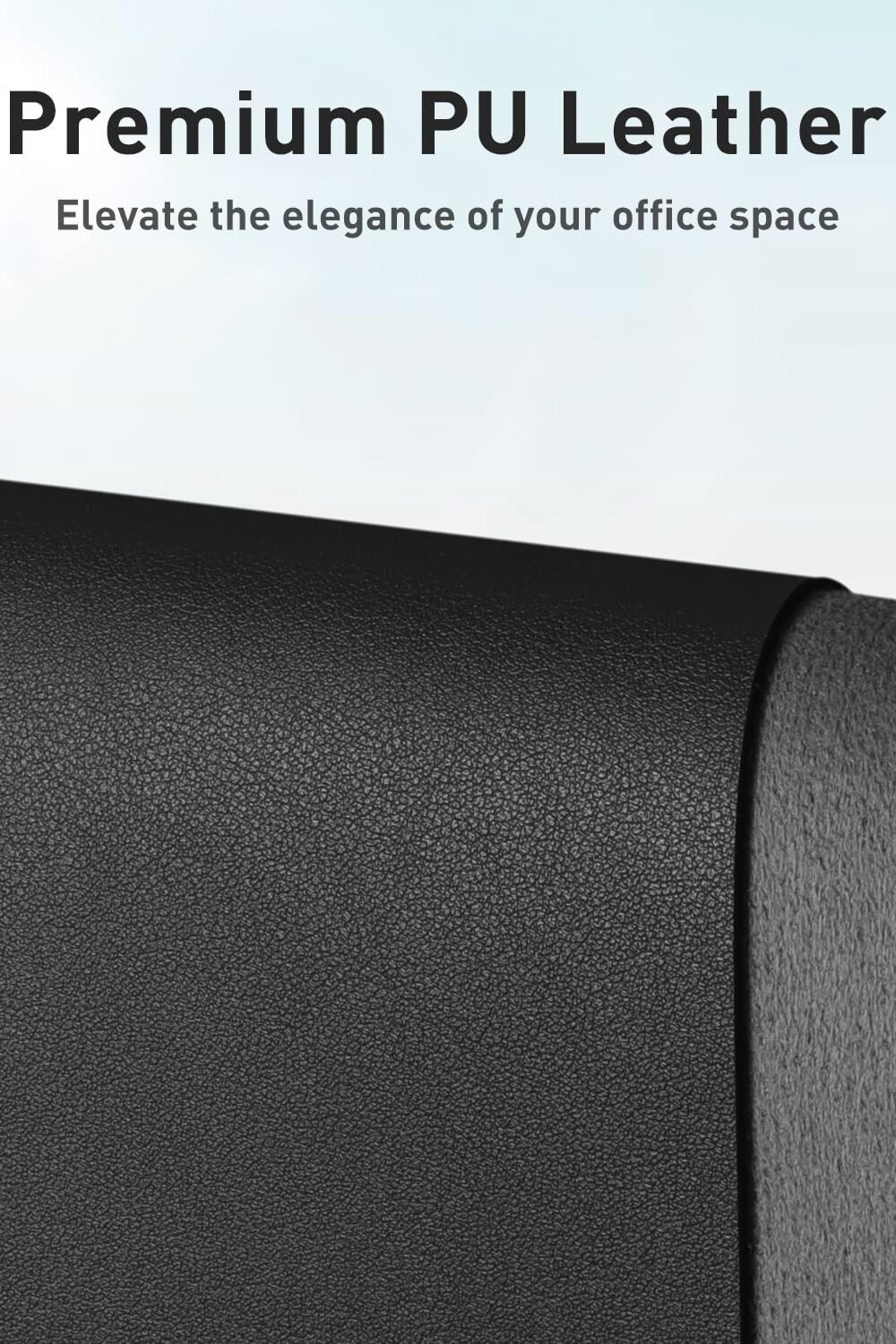 Non-Slip Waterproof Pu Leather Desk Pad - Black - Image 2