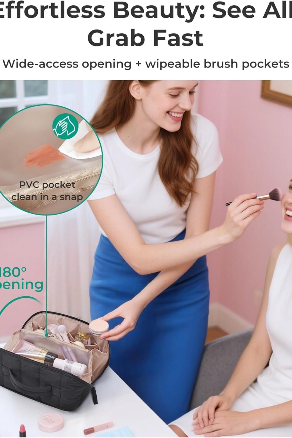 Bgsmrt Women'S Makeup Bag - Water-Resistant Organizer - Image 2