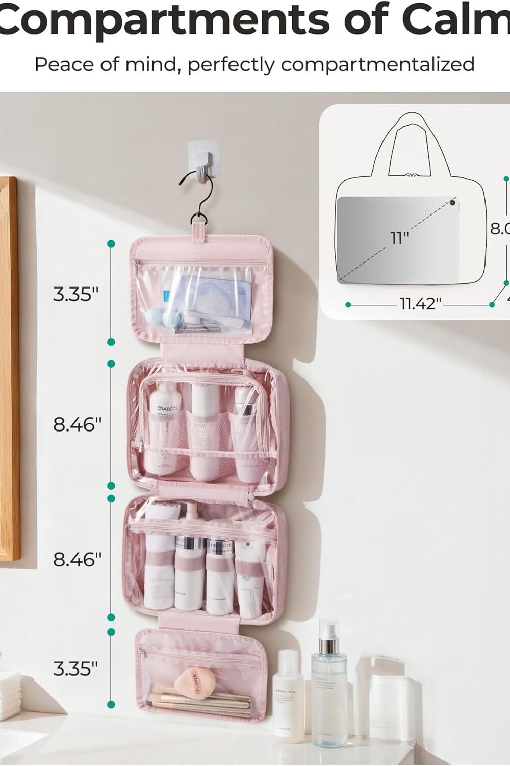 Portable Waterproof Makeup Bag Organizer Women - Image 2