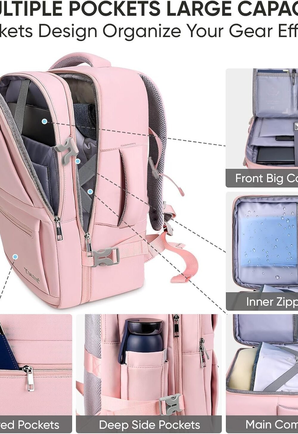 Bleine Large Sturdy Vel Backpack Men Women - Image 2