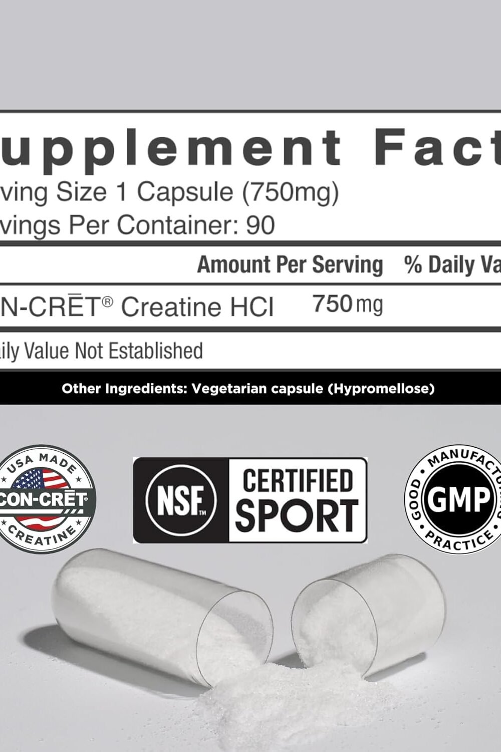 Con-Cret Hcl Capsules Muscle Energy Support - Image 2