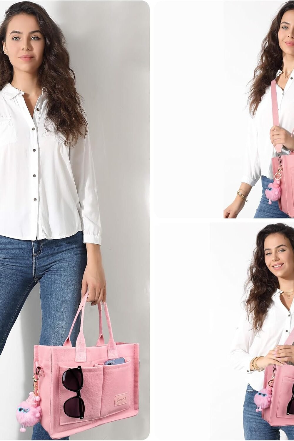 Women'S Canvas Crossbody Bag With Pockets - Image 2