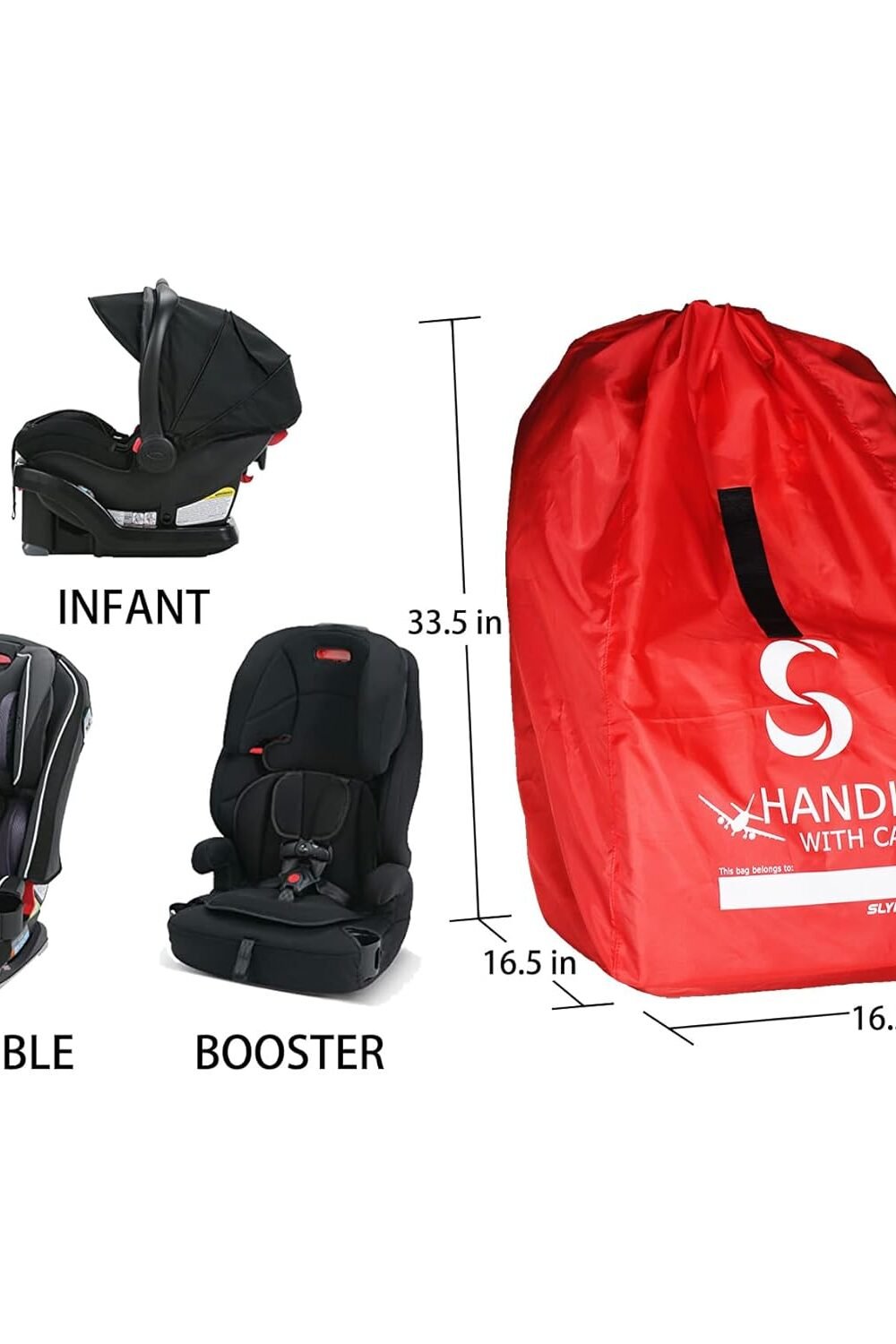 Irplane Car Seat Avel Bag - Fits Ll Sizes, Red - Image 2