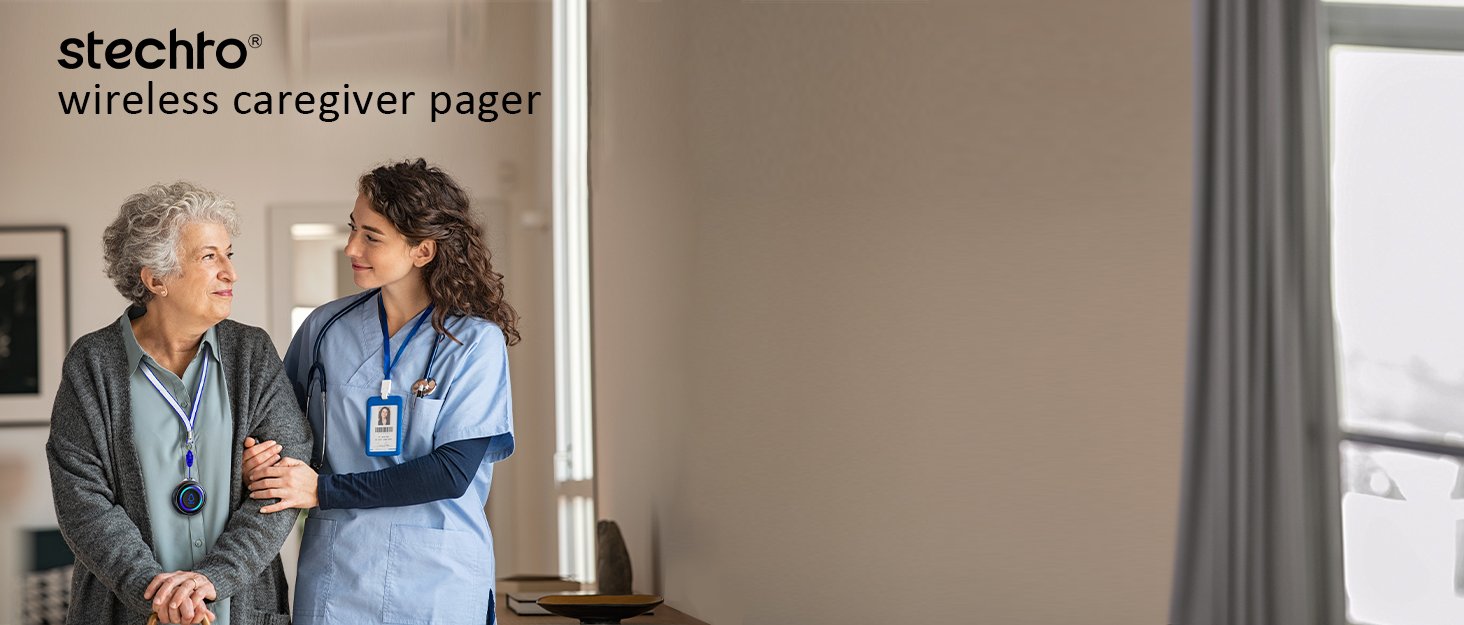 Wireless Caregiver Pager Seniors - SOS Butn System 605