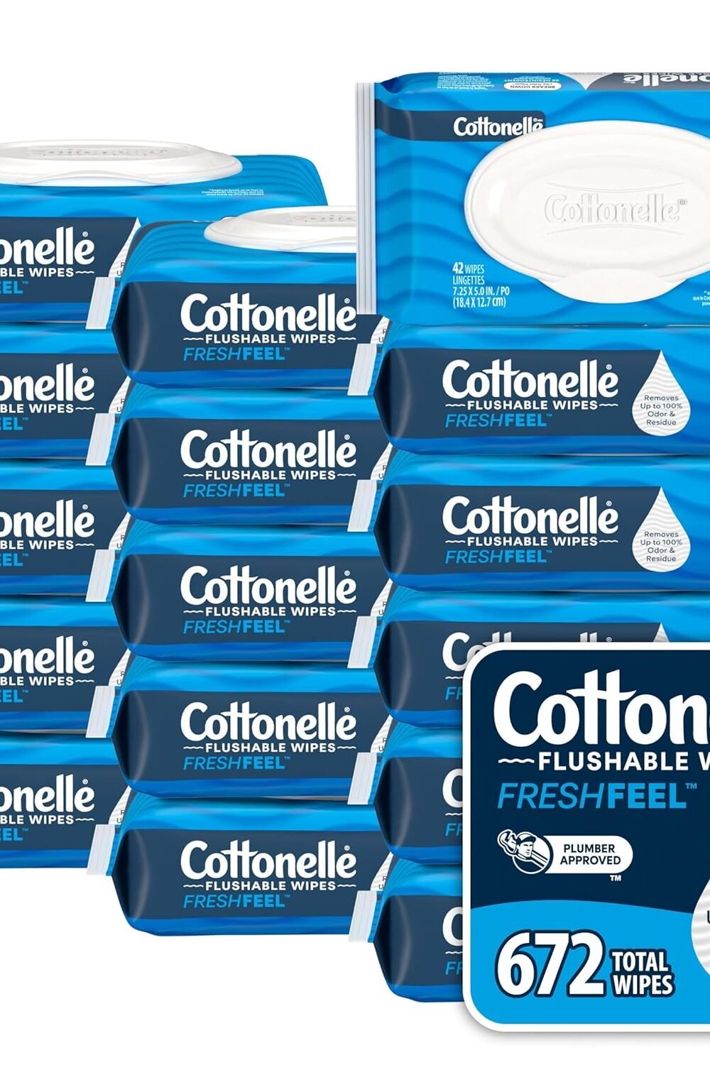 Cotnelle Flushable Wet Wipes - Fresh Feel, Dult Size - Image 2