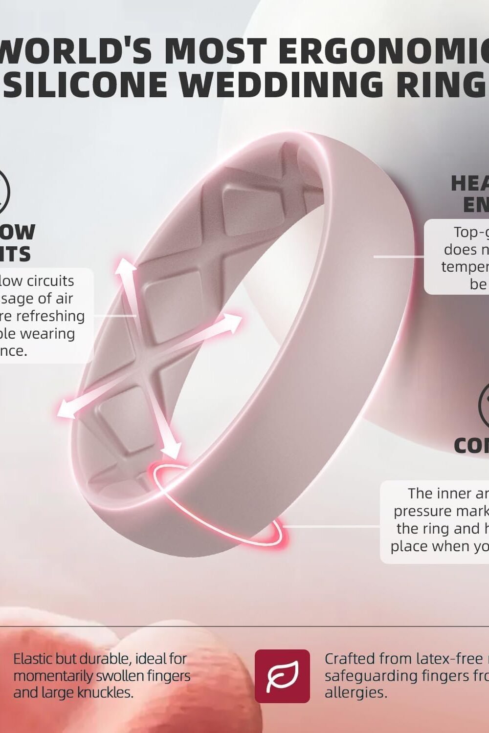 Egnaro Women'S Silicone Engagement Rgs - Ergonomic Design - Image 2