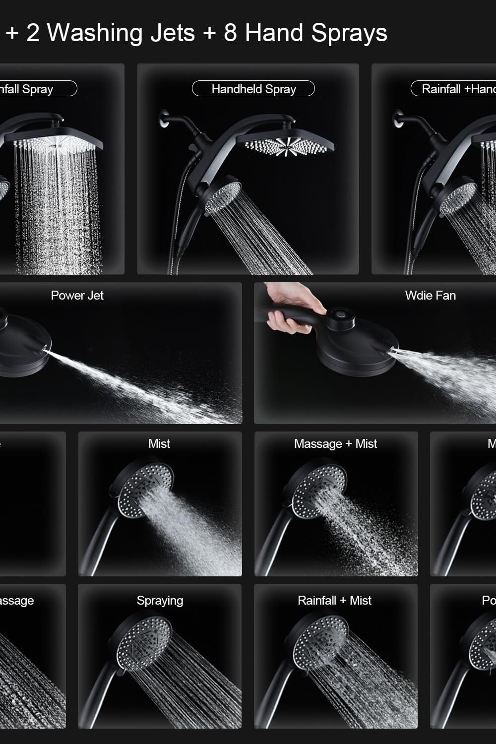 High Pressure Handheld Shower Head Combo - Image 2