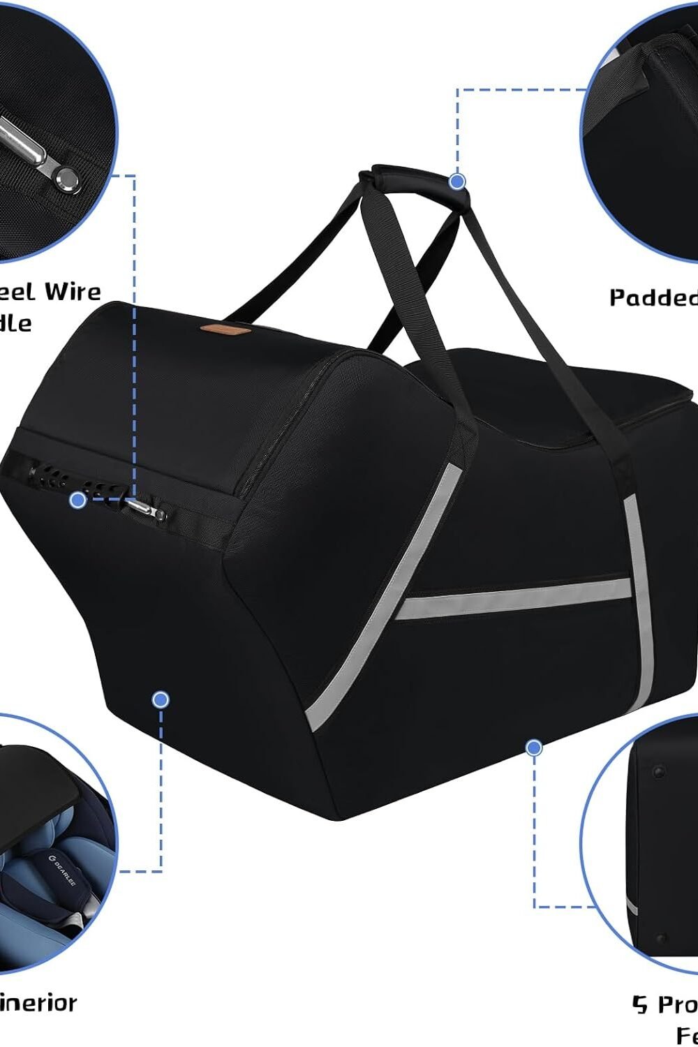 Padded Infant Car Seat Avel Bag - Irplane Compatible - Image 2