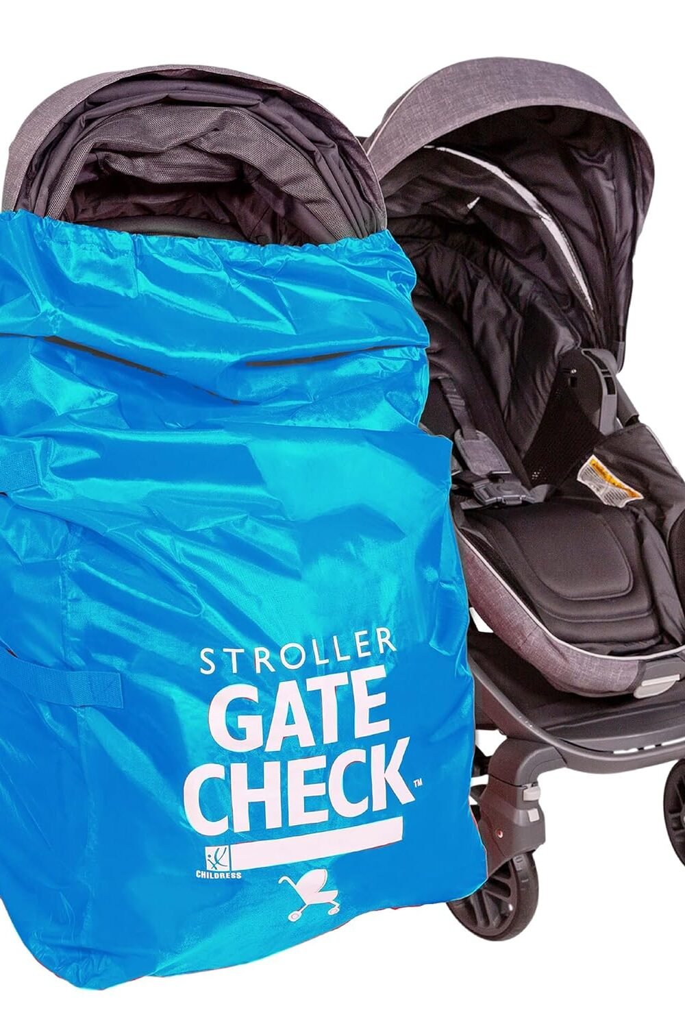 J.L. Childress Gate Check Bag Double Strollers - Neon Blue 2 J.l. Childress Gate Check Bag Double Strollers - Neon Blue - Image 2