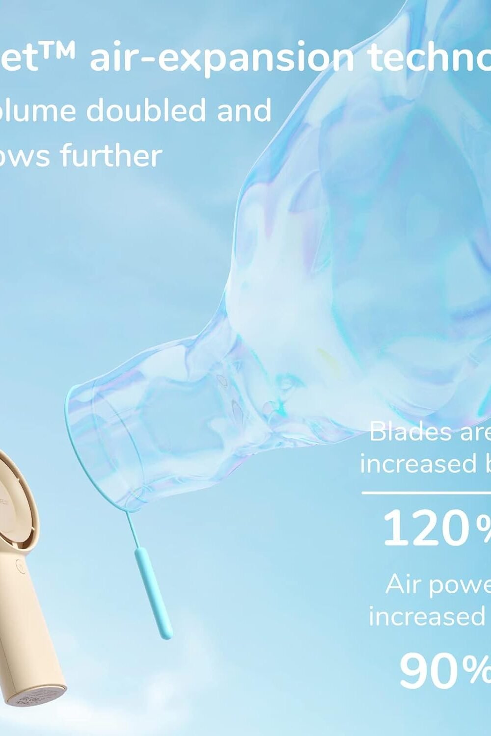 Jisulife Rechargeable Handheld Turbo Fan - Portable Compact - Image 2