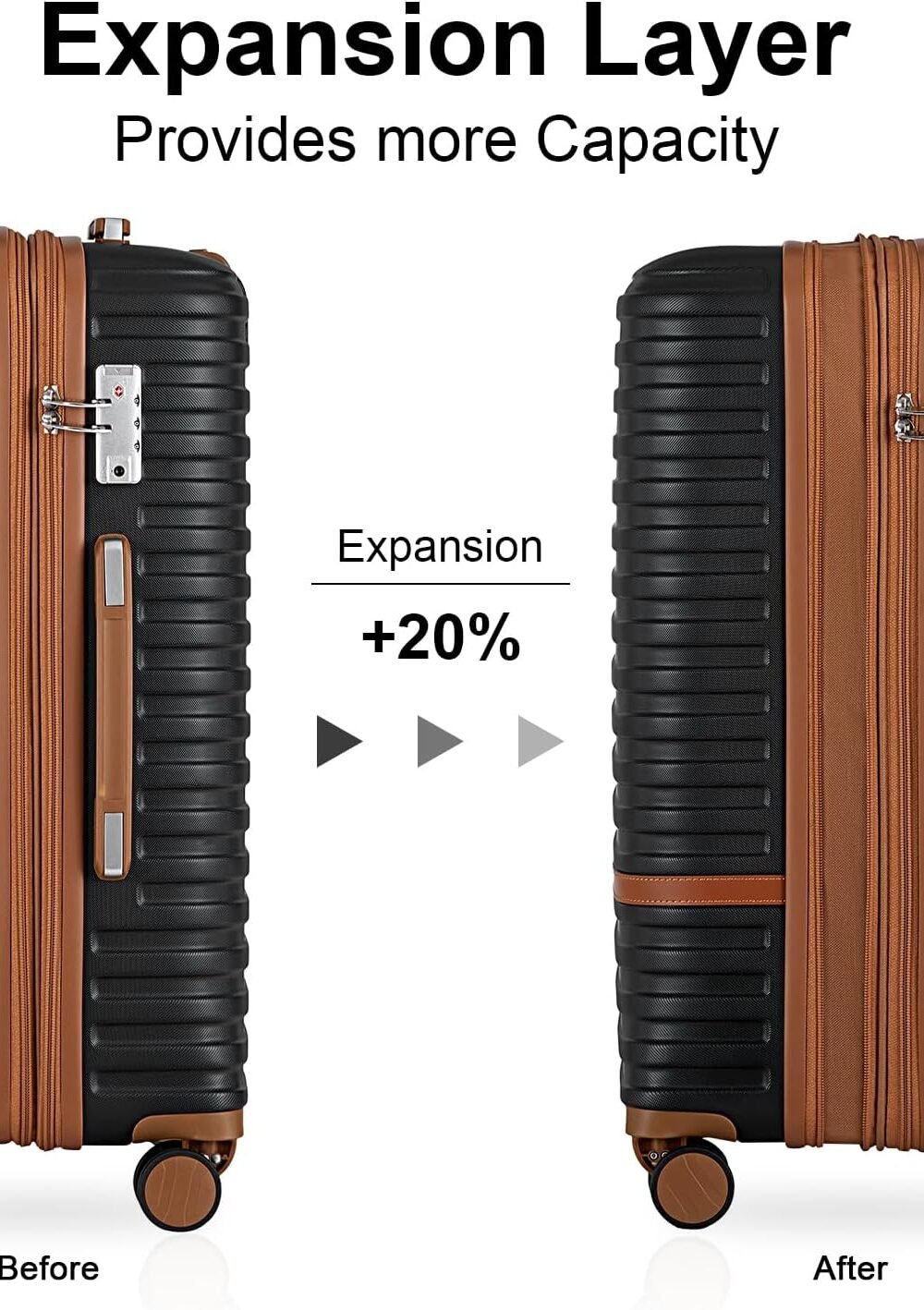 Joyway Hardside Luggage Set With Spner Wheels - Expandable A - Image 2