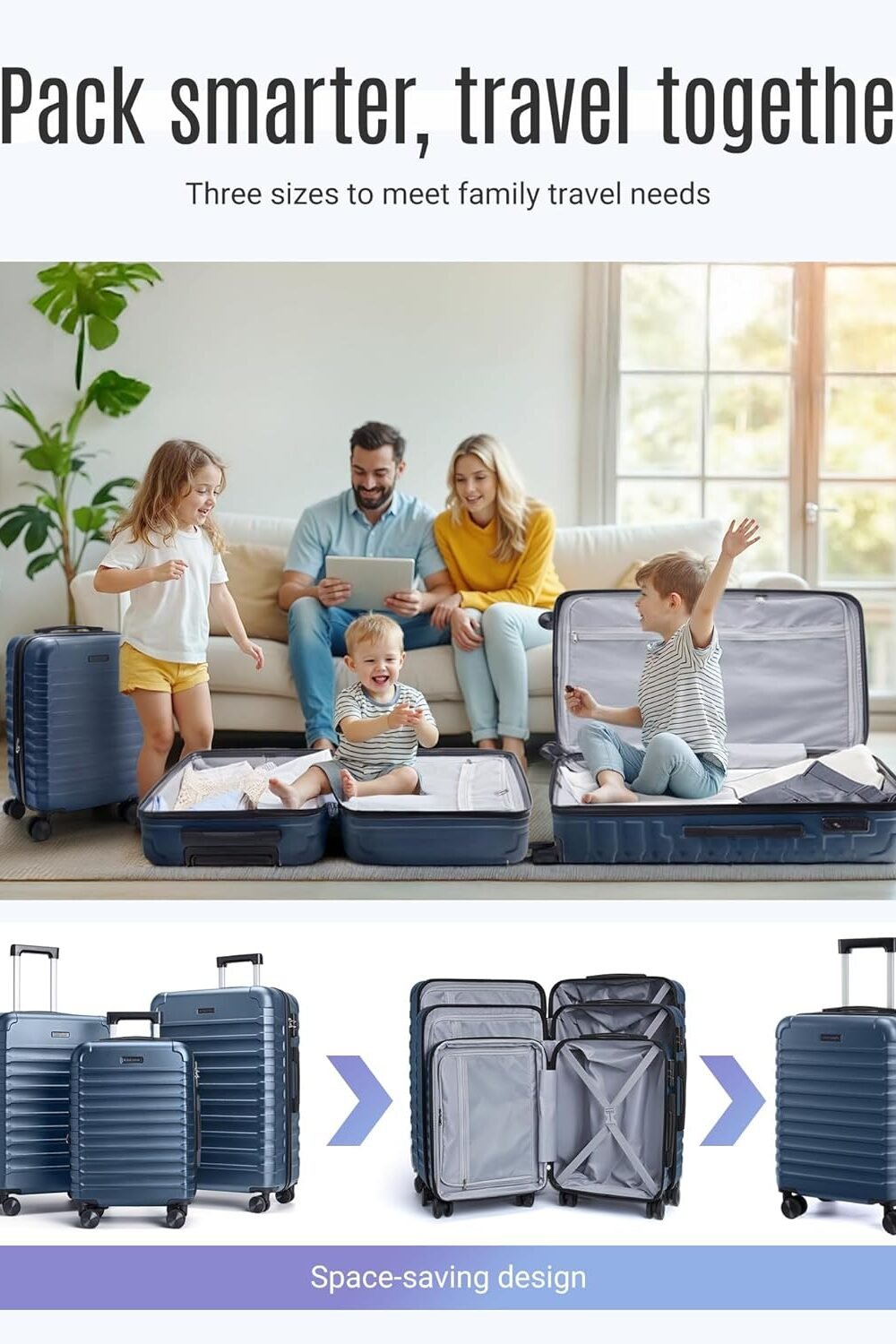 Durable Light Flight Luggage Set - Piece Hard Shell Suitcase - Image 2