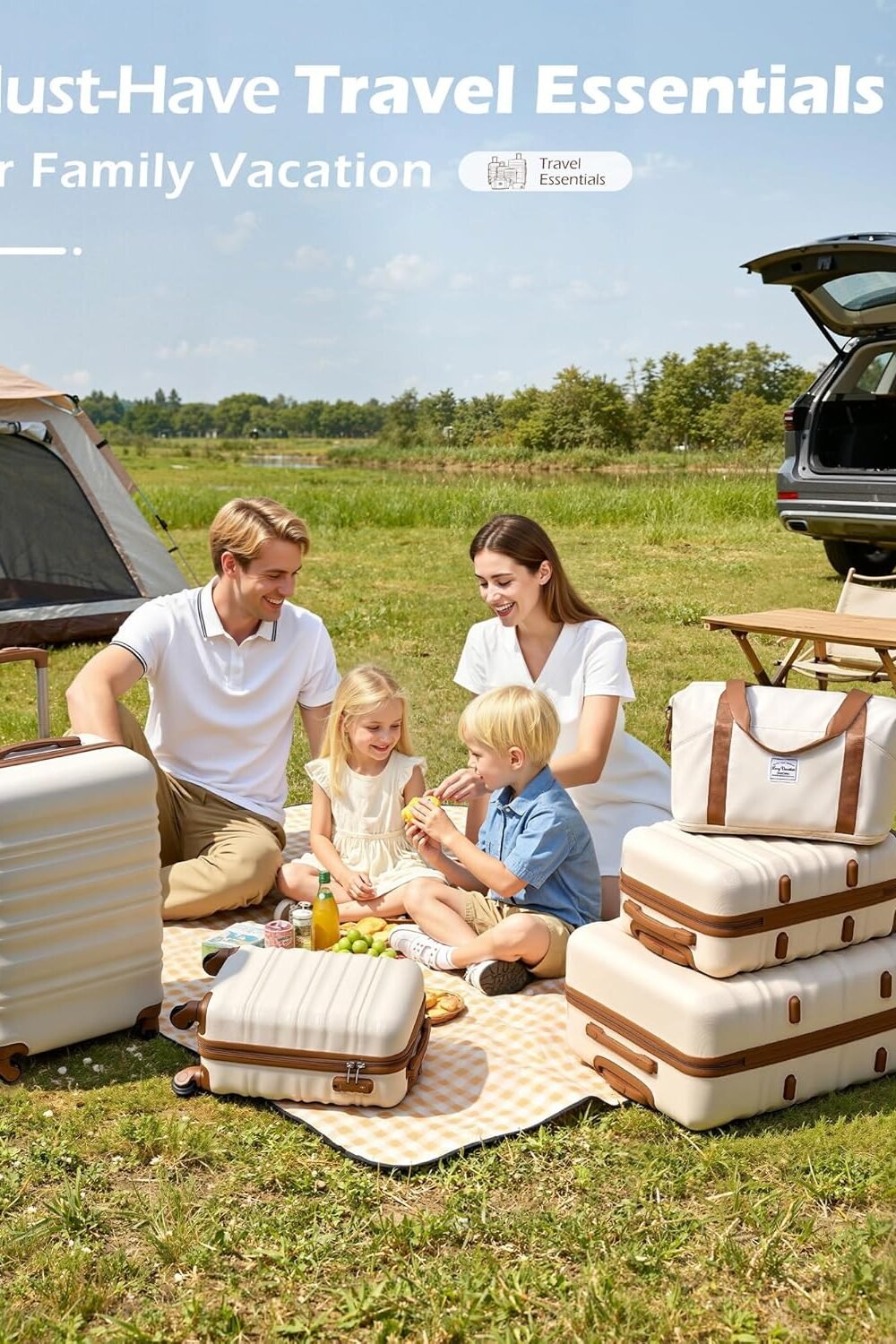 Beige-Brown Hardshell Luggage Set With Spner Wheels - Image 2