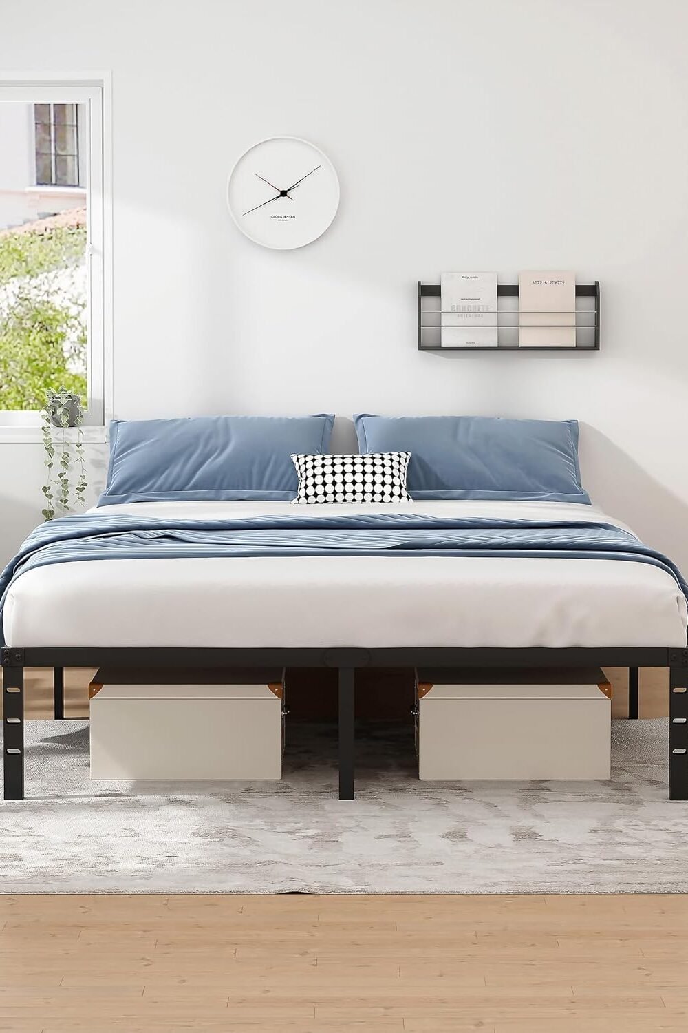 Queen Metal Bed Frame With Srage Space - Image 2