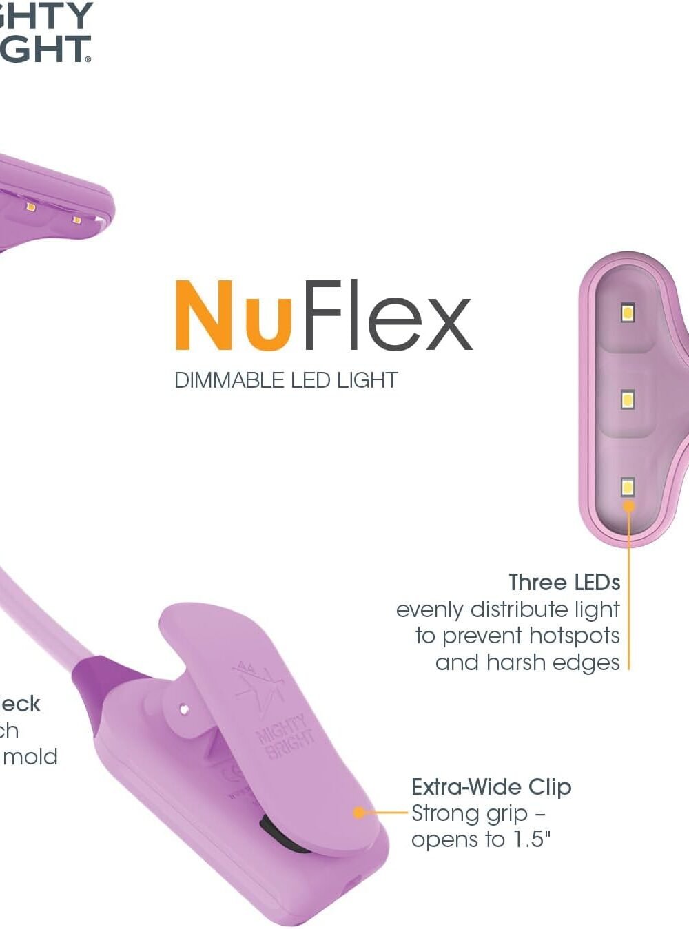 Mighty Bright Nuflex Book Light - Battery-Powered, Dimmable - Image 2