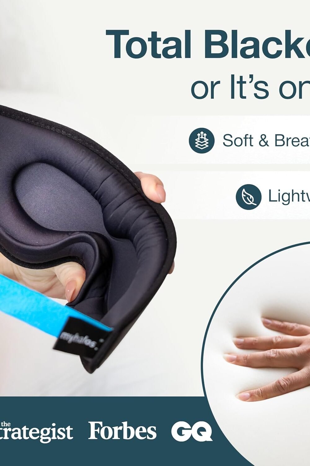 Myhalos® Blackout Sleep Mask - Zero Pressure Foam - Image 2