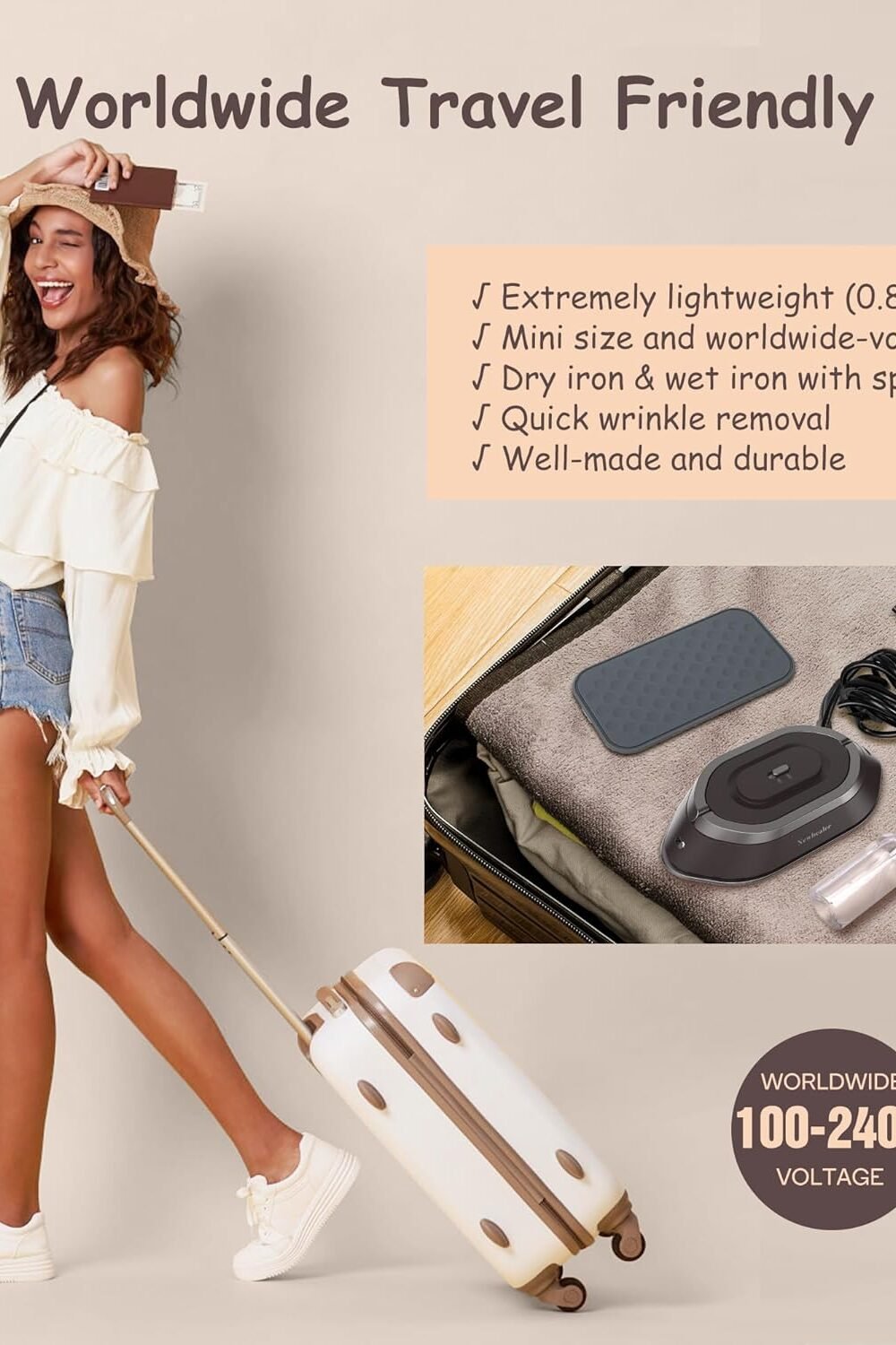 Newbealer Iron - Global Voltage, Lightweight Ceramic Solepla - Image 2