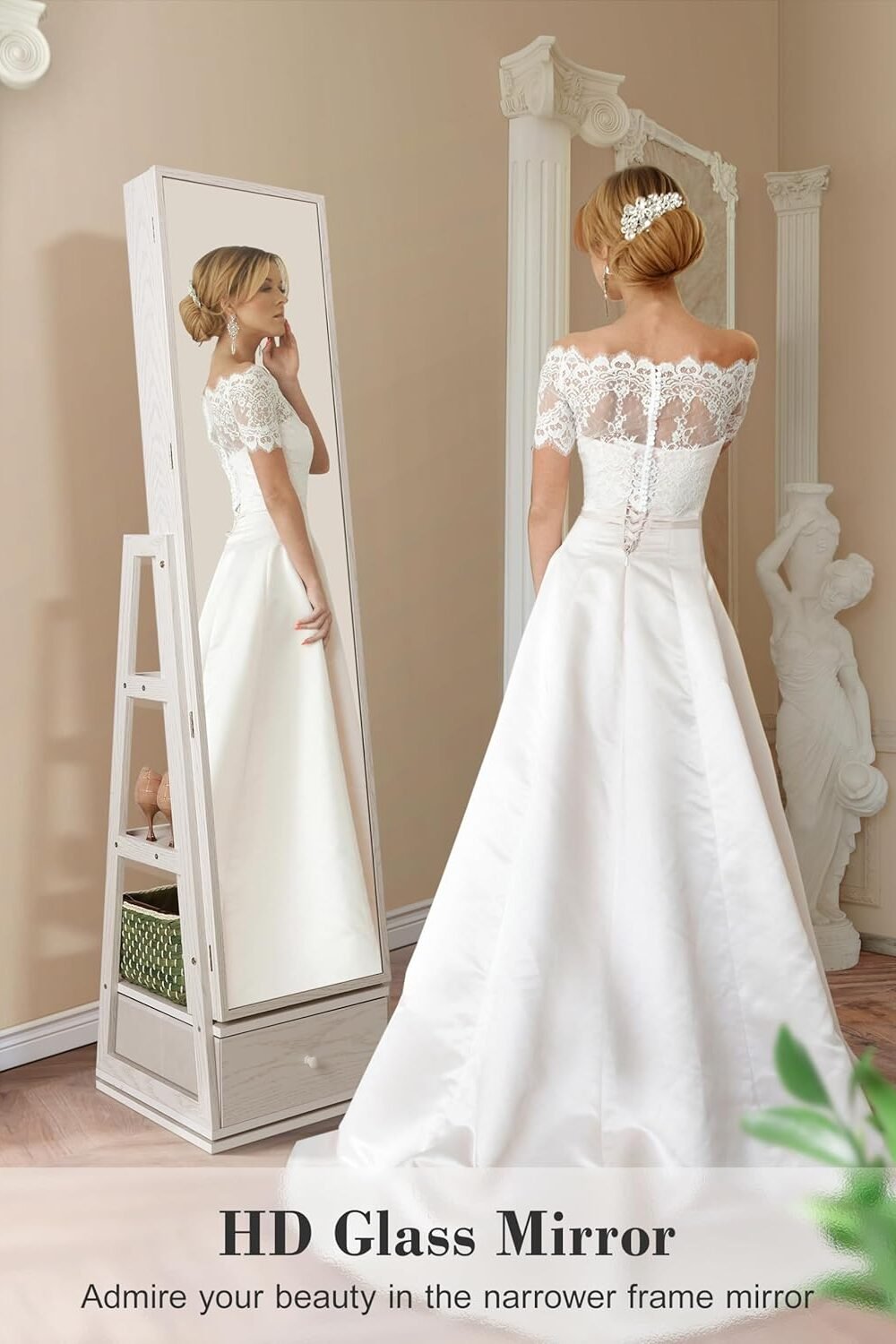 Nicetree Swivel Jewelry Cabet With Led Mirror - Image 2