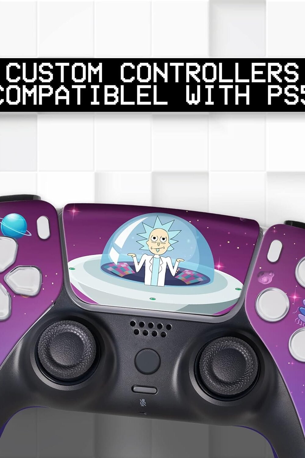 Riccky Mortty Wireless Ps Controller - Cusmized Hydro-Dip - Image 2
