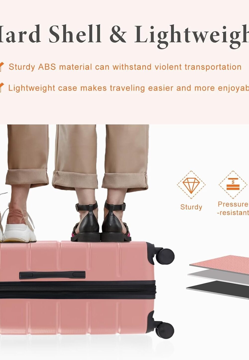 Sweetcrispy Lightweight Expandable Hard Shell Luggage - Image 2