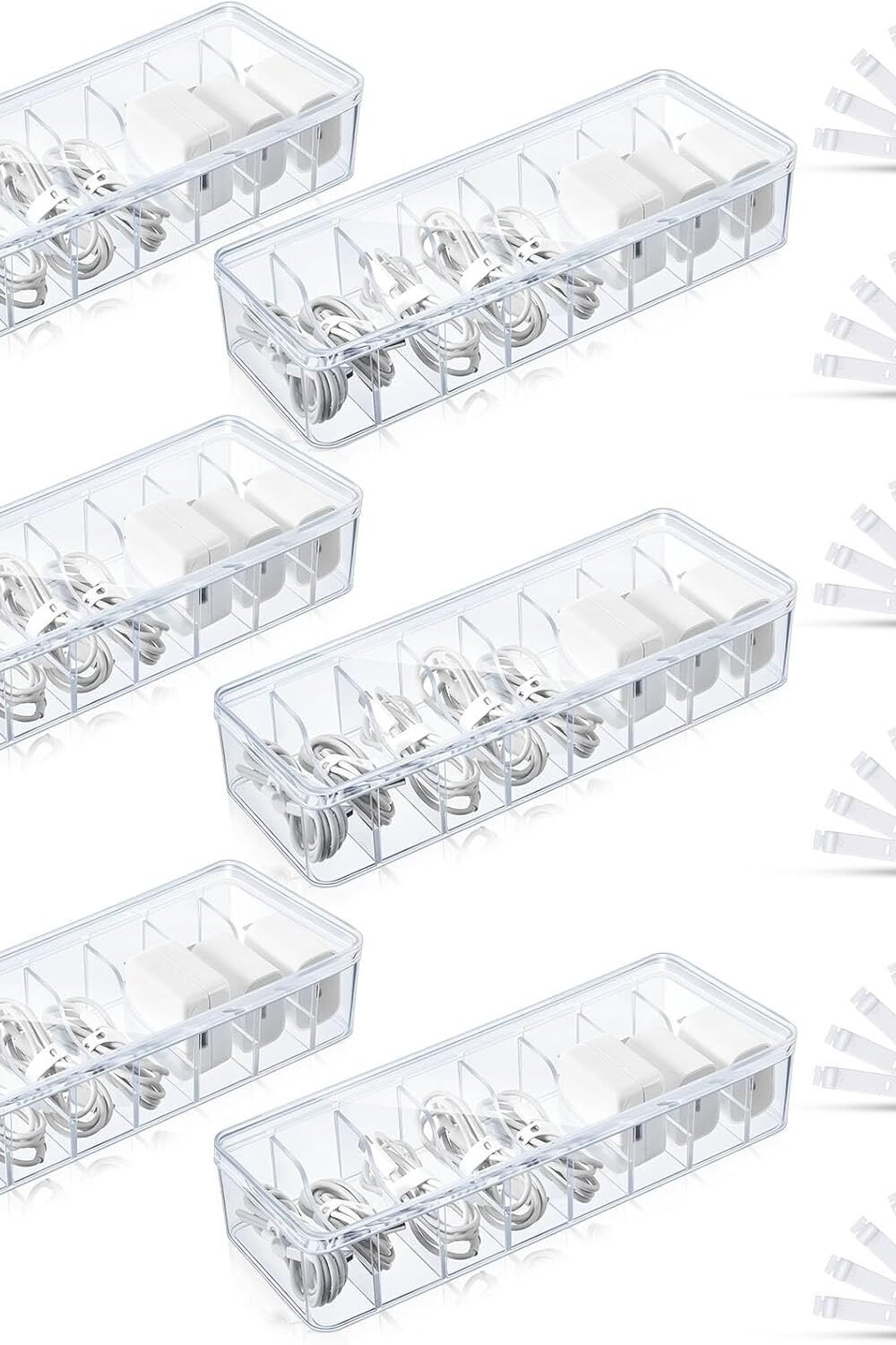 Tatuo Cable Organizer Box With Lid - Clear - Image 2