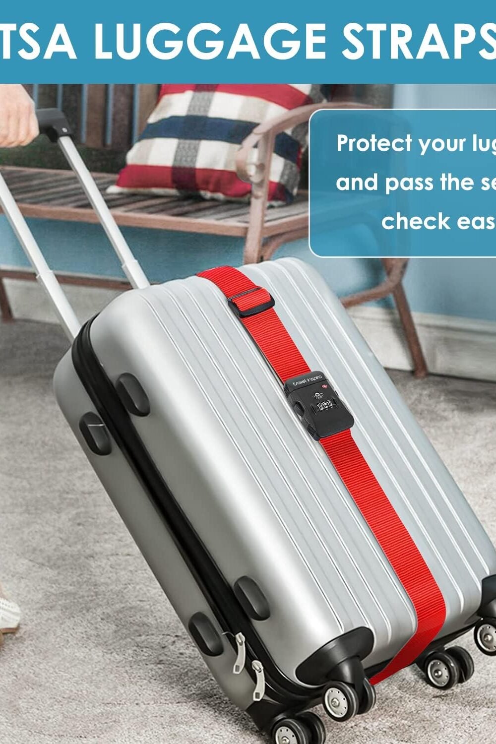 Vel Inspira Djustable Luggage Straps With Ts Lock - Image 2