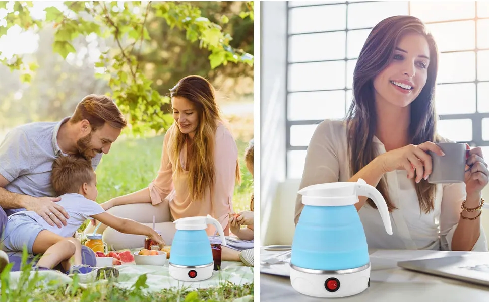 Portable Foldable Electric Kettle - Blue 598