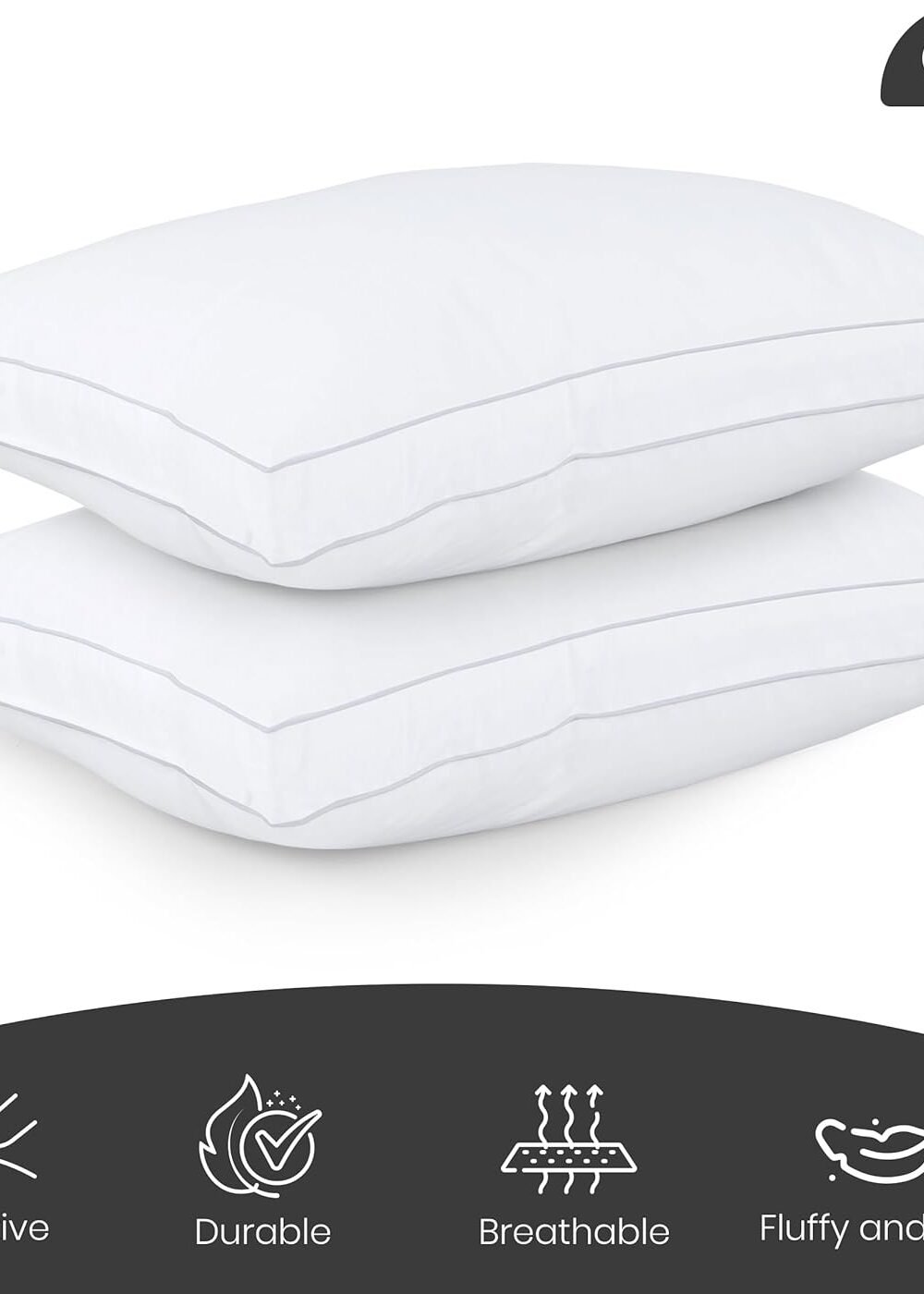 Upia Queen Size Bed Pillows - Soft Fluffy Set - Image 2