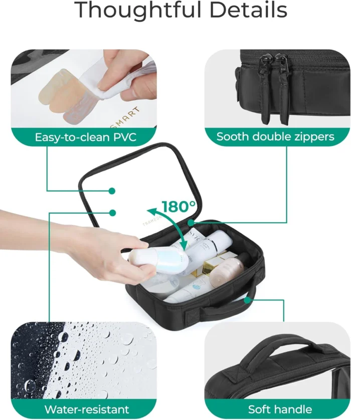 Large Clear TS-pproved Makeup Bag with Handle 4 Bagsmart Clear Tsa-Approved Toiletry Bag Large