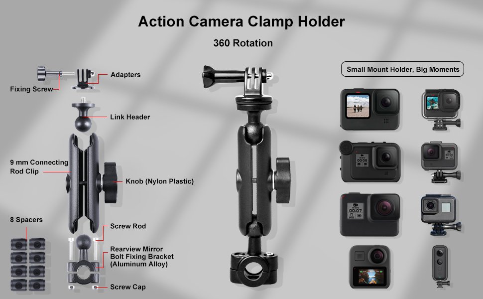 Dash Cam Mount GoPro Hero DSLR 544