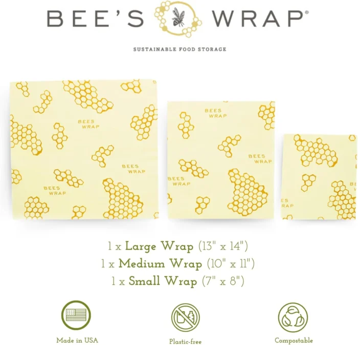 Bee's Wrap Reusable Beeswax Food Wraps - Sizes 2 Bee8217S Wrap Reusable Beeswax Food Wraps