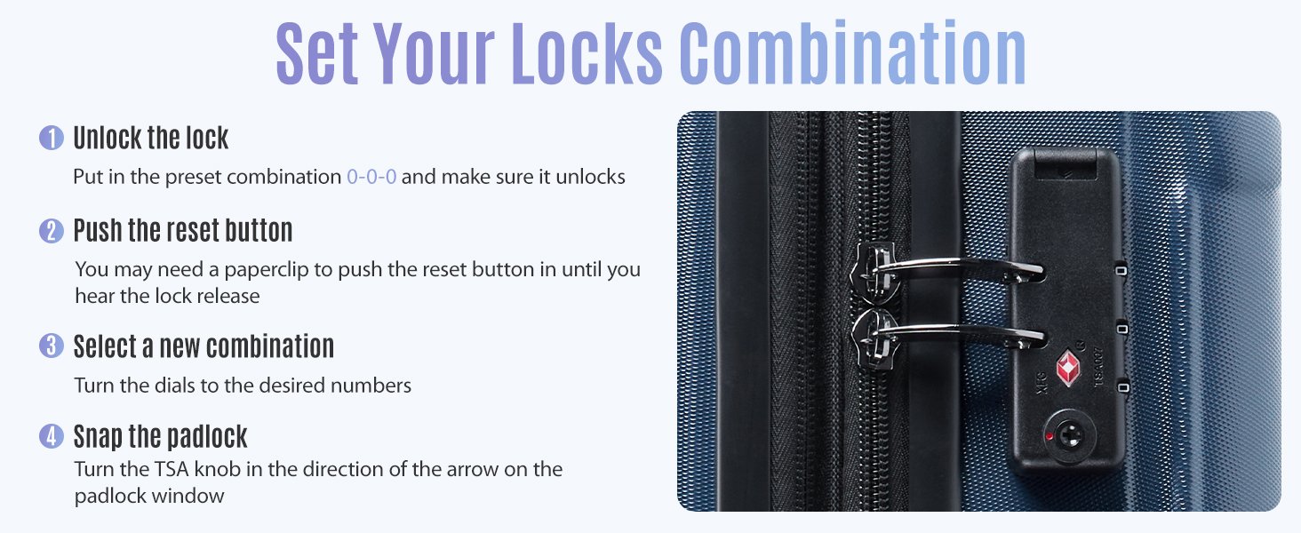 Durable Royal Blue Carry On Luggage with Wheels 416