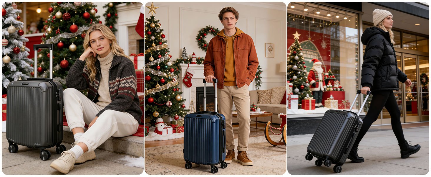 Durable Royal Blue Carry On Luggage with Wheels 428