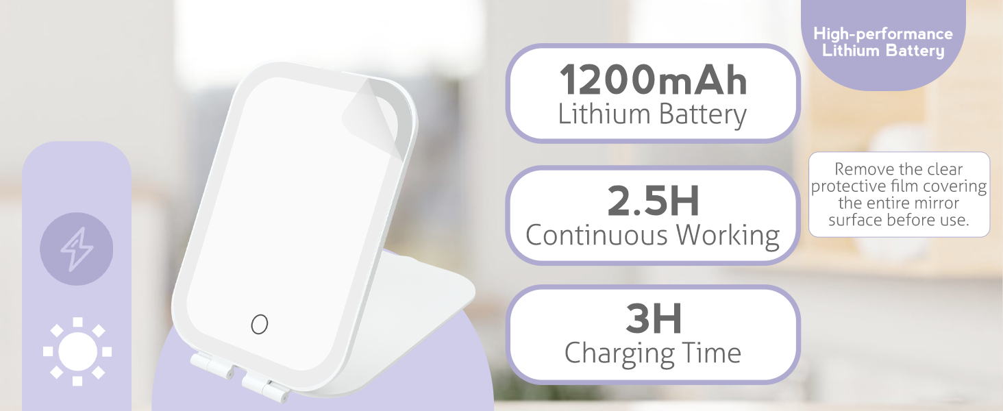 vel Portable Makeup Mirror with djustable Lights 598