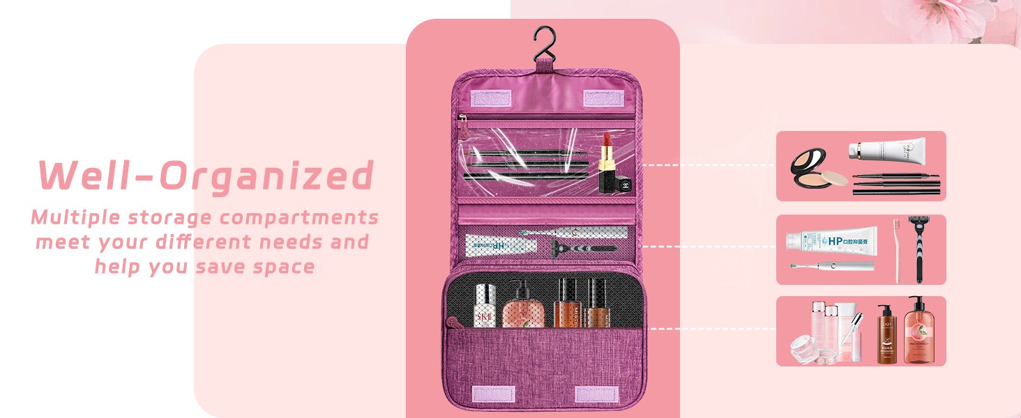 Waterproof avel iletry Bag with Hook - Grey 642