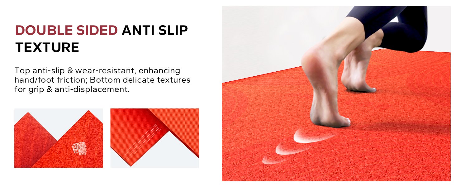 HPBER Extra Large Non-Slip Yoga Mat - Orange 668