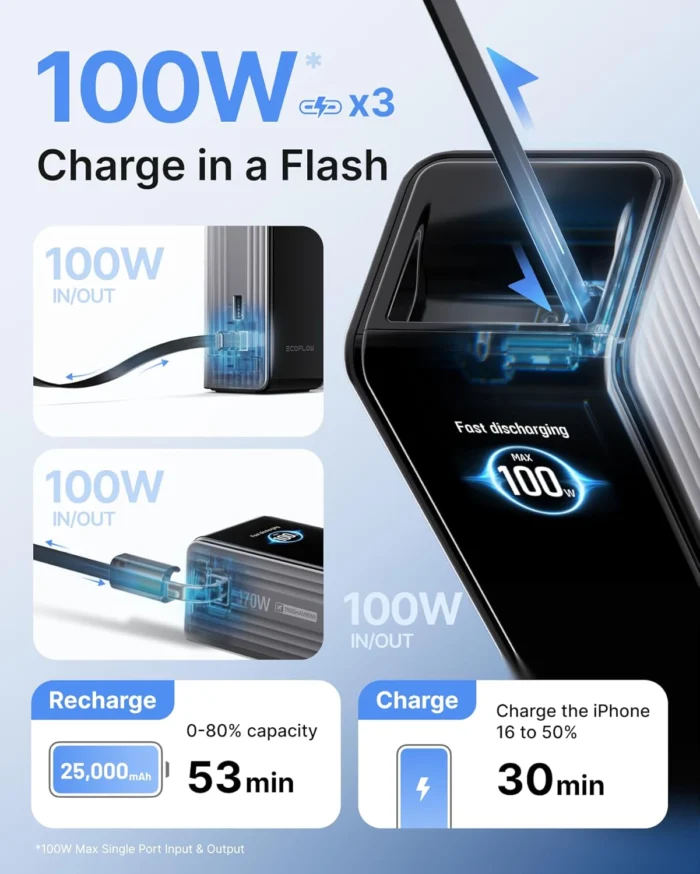 EF ECOFLOW Lapp Power Bank - Rapid Portable Charger with USB 3 Ef Ecoflow Lapp Power Bank 8211