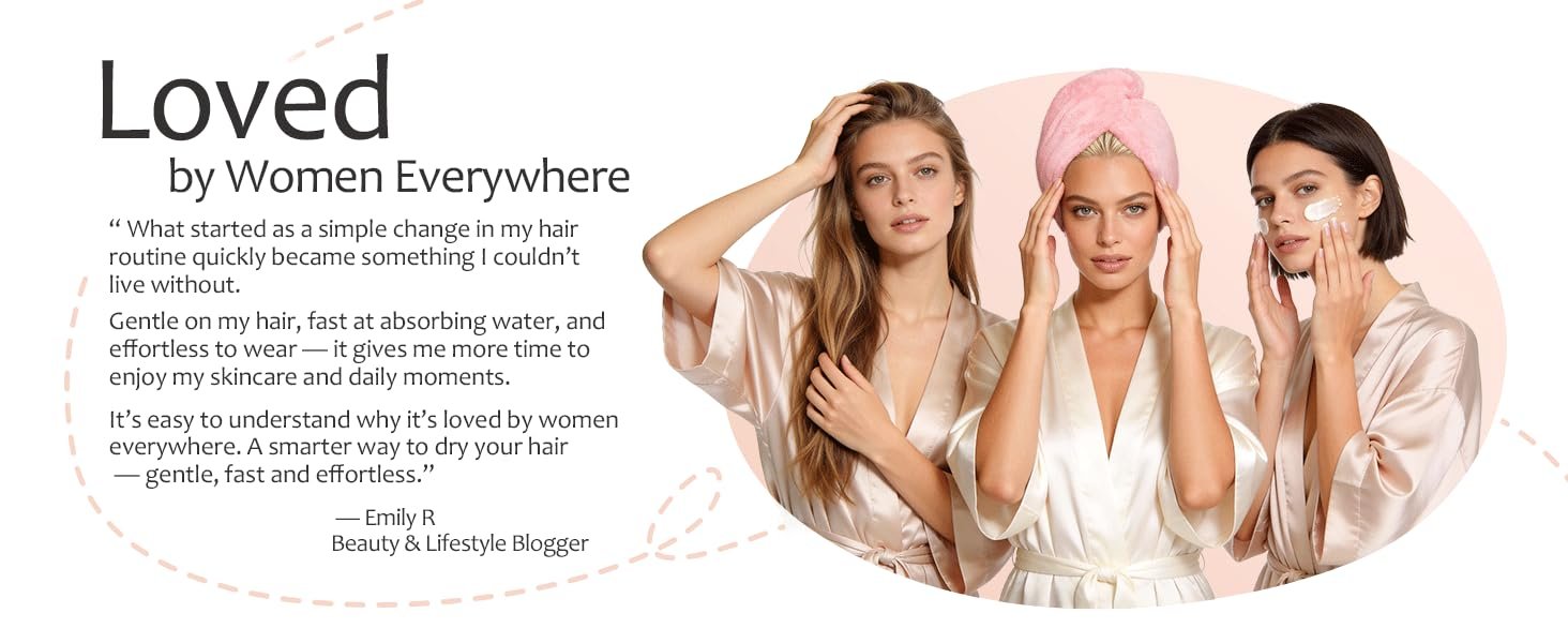 Hicober Quick Dry Microfiber Hair Wrap - Soft Turban Women 538