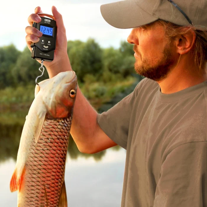 Digital Fish Scale with Backlit LCD Display - Pocket Size 8 Fish Scale Luggage Scale Fishing Gear