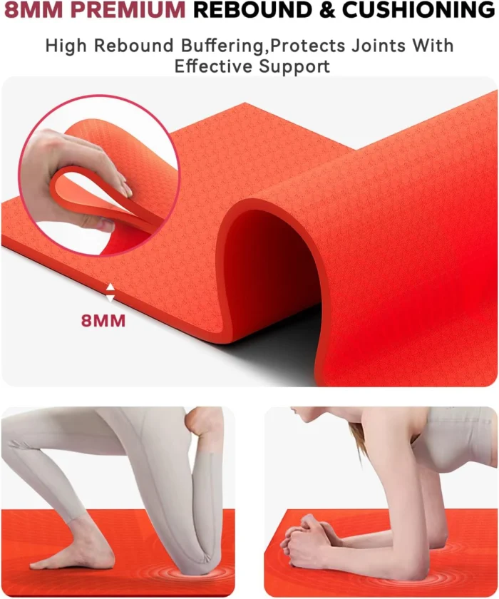 HPBER Extra Large Non-Slip Yoga Mat - Orange 4 Hapbear Extra Large Yoga Mat 848221308221