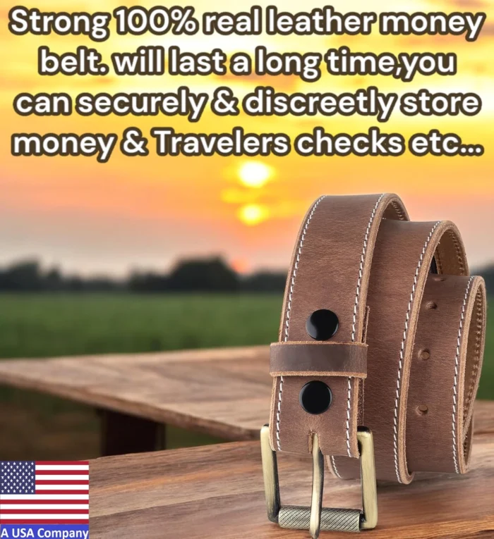 Men's Classic Full Gra Leather Belt with Hidden Pocket 3 Men8217S Classic Full Gra Leather Belt