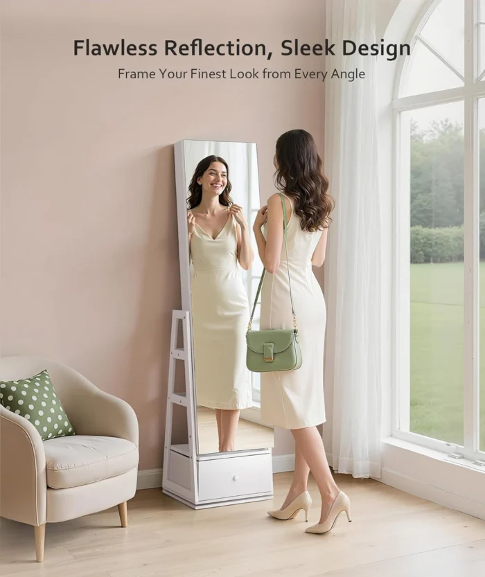 Nicetree Rotatg Jewelry Cabet with Mirror 2 Nicetree 360Swivel Jewelry Cabinet Rotatable Full