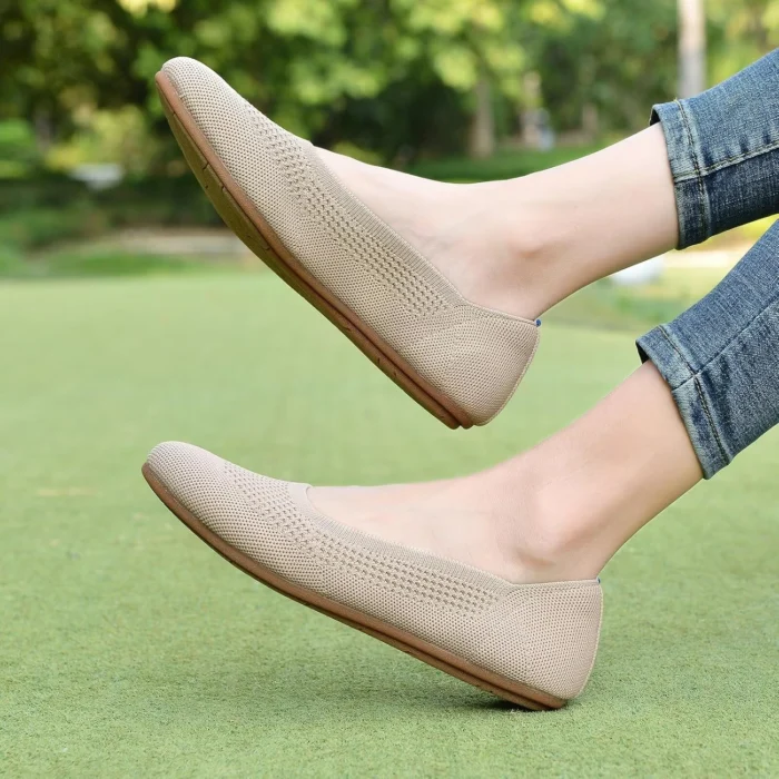 Women's Knit Ballet Flats - Casual Slip-On Shoes 3 Poemlady Womens Ballet Flat Shoes Dress