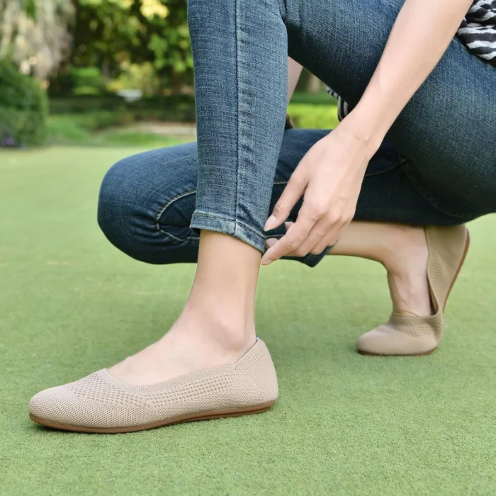 Women's Knit Ballet Flats - Casual Slip-On Shoes 4 Poemlady Womens Ballet Flat Shoes Dress