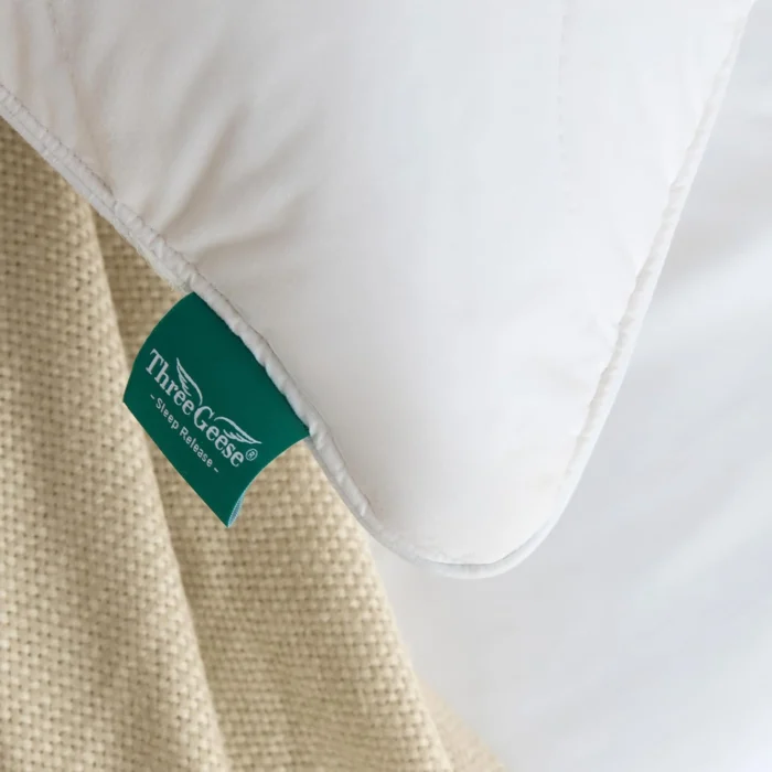 Standard Size White Goose Down Pillows - Soft Support 6 Three Geese White Goose Feather Down