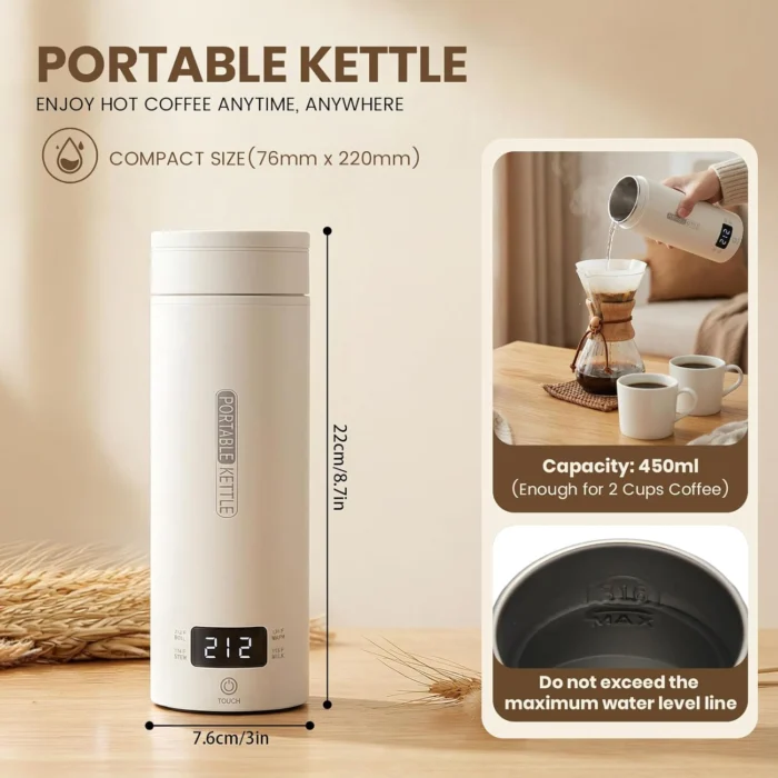 vel Portable Electric Tea Kettle - Staless Steel 2 Vel Portable Electric Tea Kettle 8211