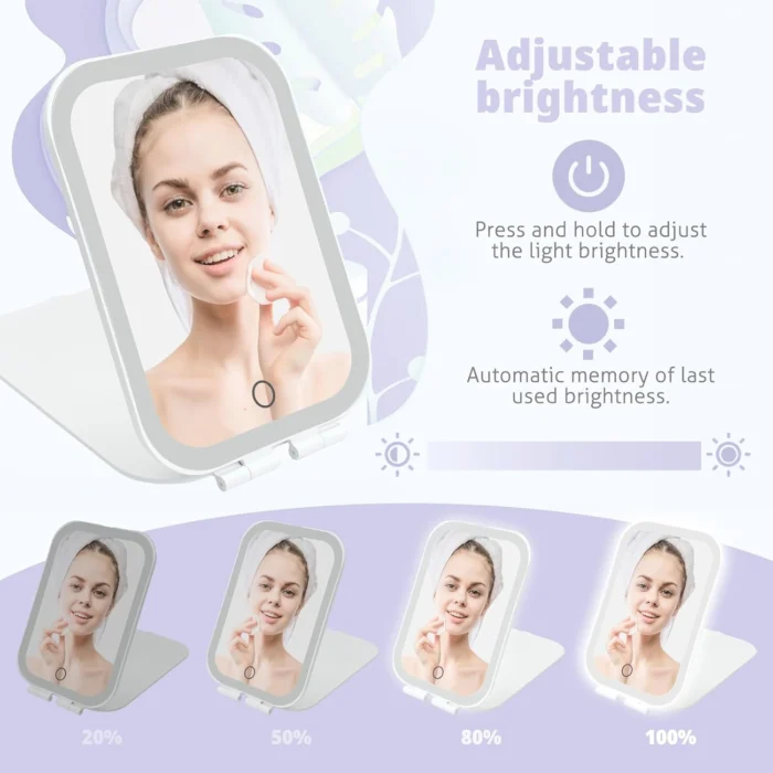 vel Portable Makeup Mirror with djustable Lights 3 Vel Portable Makeup Mirror With Djustable